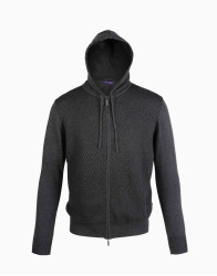 Patrick Hellmann Collection Dark Grey Hoodie Sweater Zip-Up 100% Cotton thumbnail